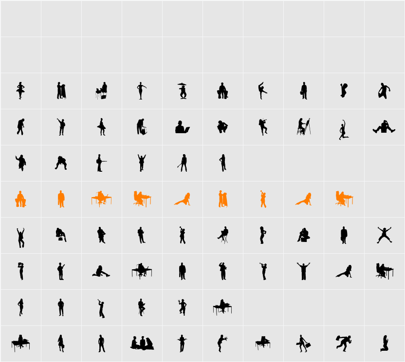 Human Silhouettes Free Two Character Map
