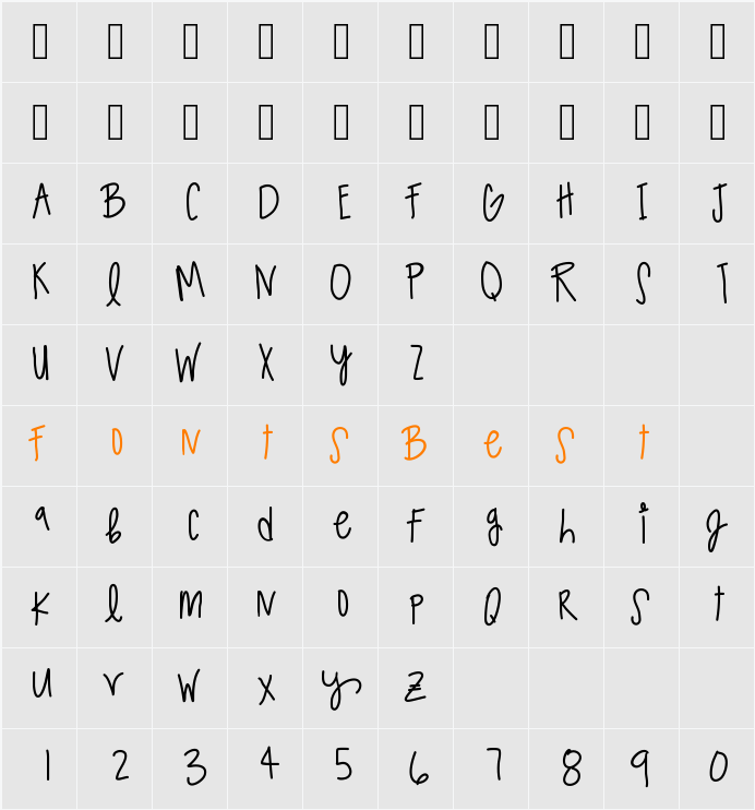 SparklingSoda Character Map