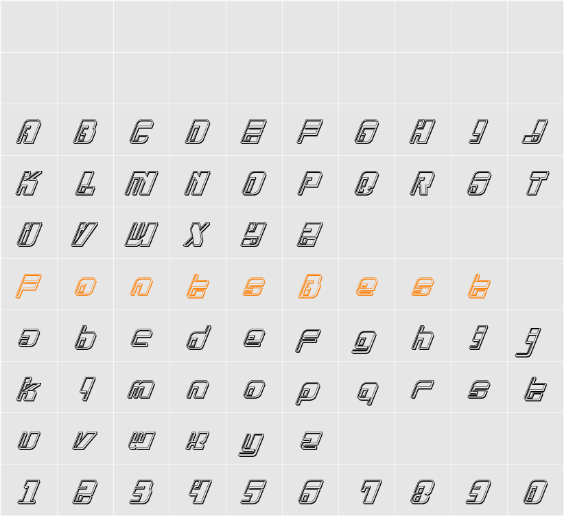 Drosselmeyer Engraved Italic Character Map