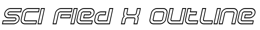Sci Fied X Outline Font Image
