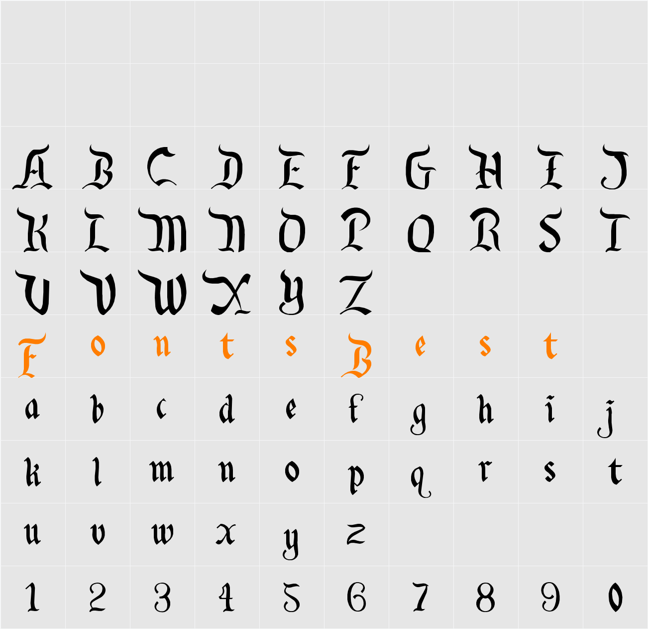 Orange Grove Character Map