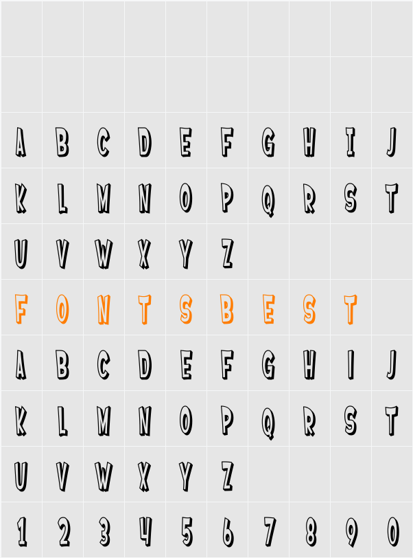 SF Ferretopia Shaded Character Map