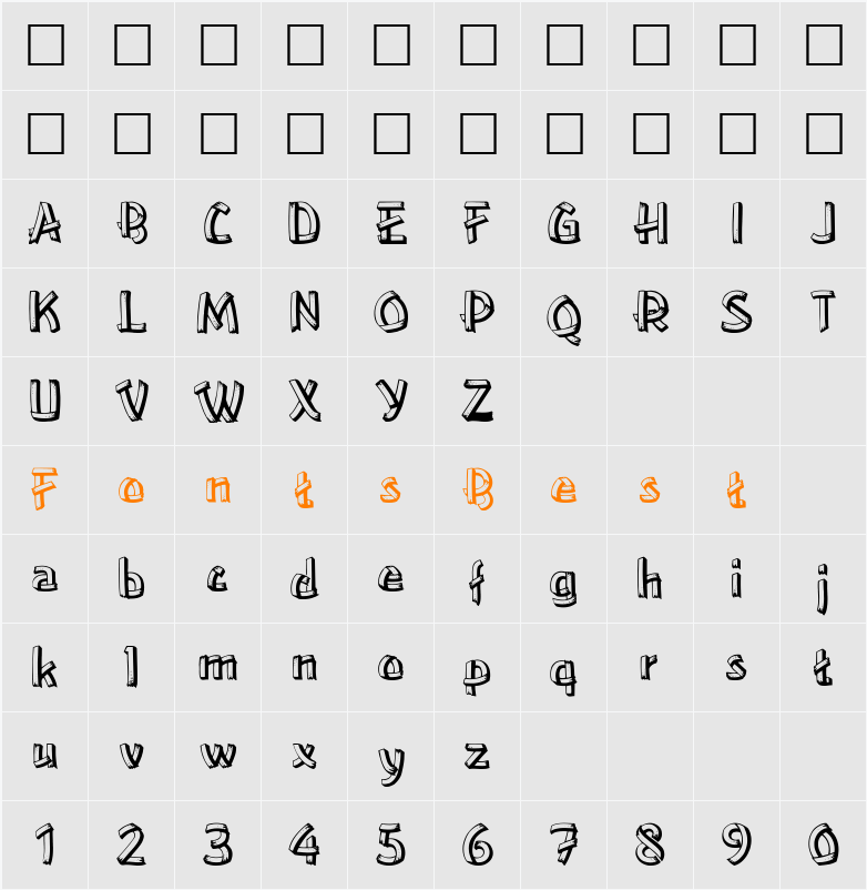 RAYLENE Character Map