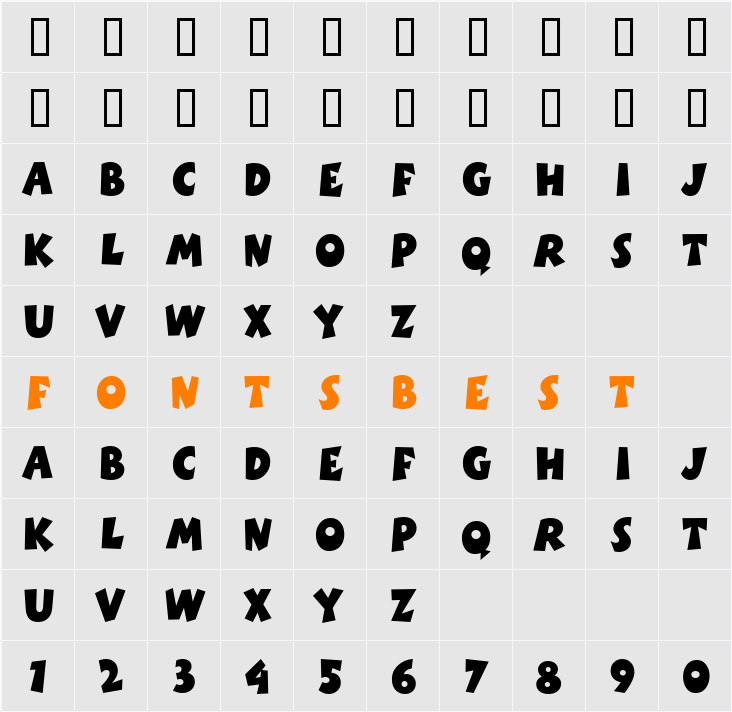Boink LET Character Map
