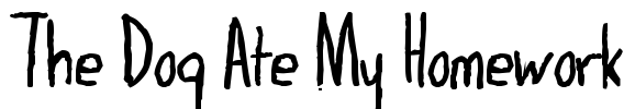 The Dog Ate My Homework Font Image