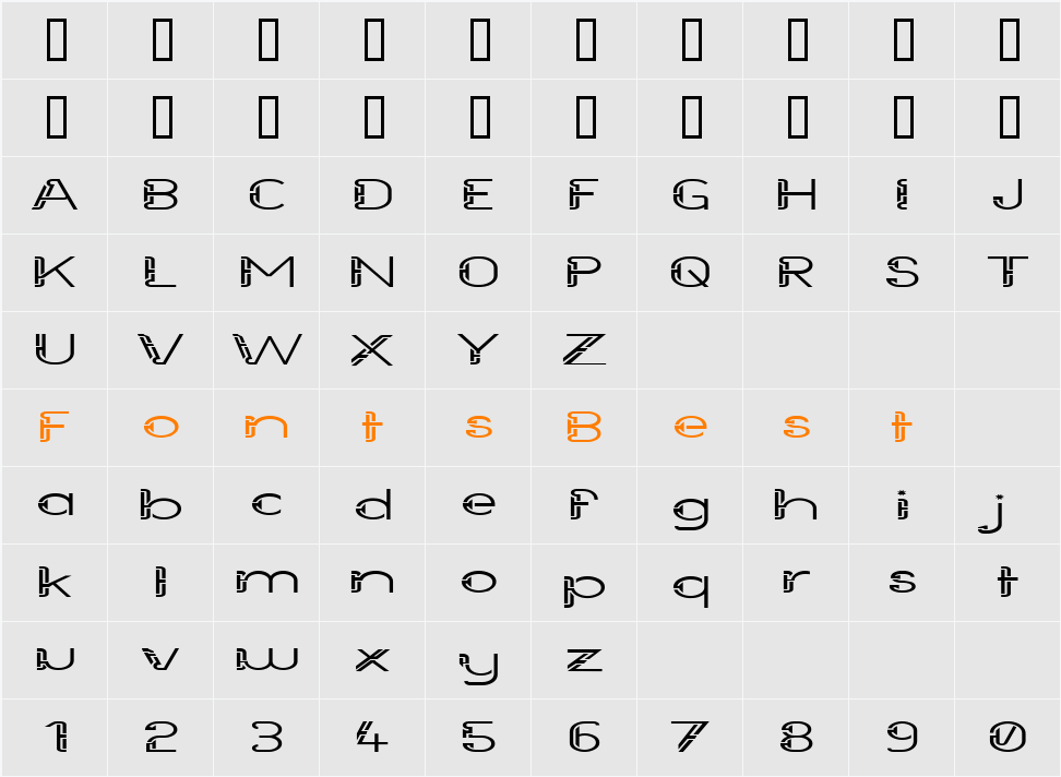 Future Sallow Wide Character Map