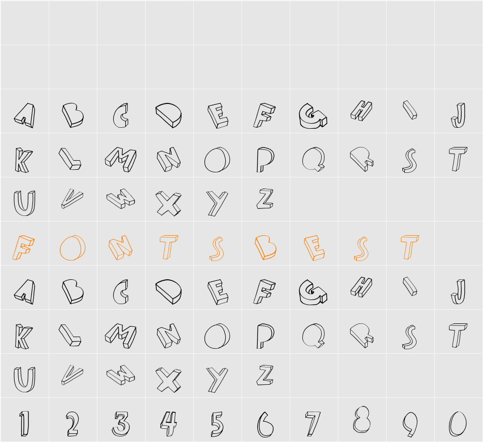threed Character Map