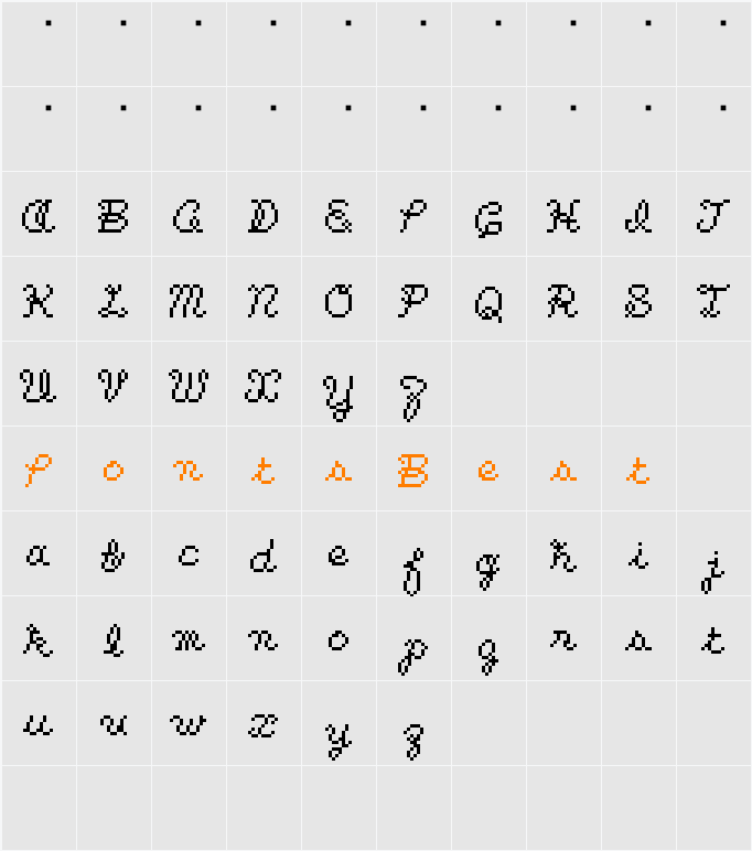Kuchibue Character Map