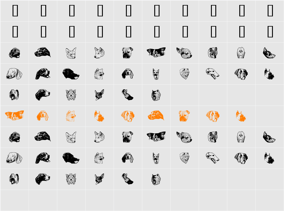 DoggyPrint AOE Character Map
