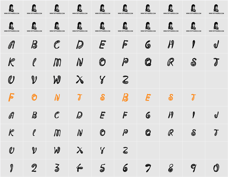 Strings and Things Character Map