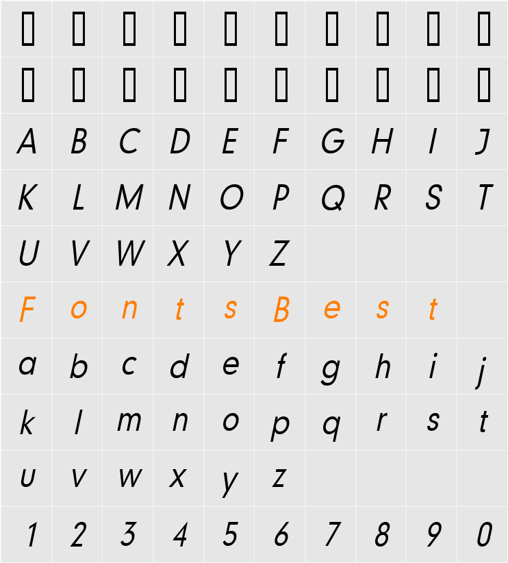 Geo 579 Condensed Character Map