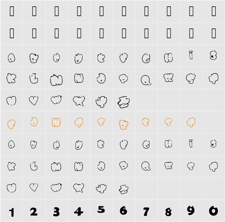 radicalbubbly Character Map
