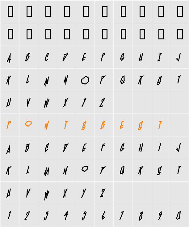 BlamBlam Heavy BB  Character Map