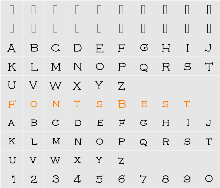 font5 Character Map