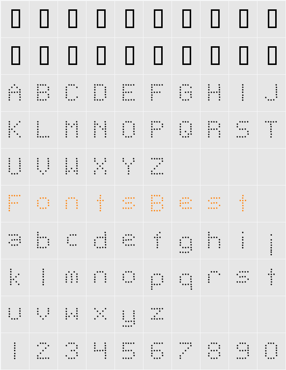 Telegraphic Light Character Map