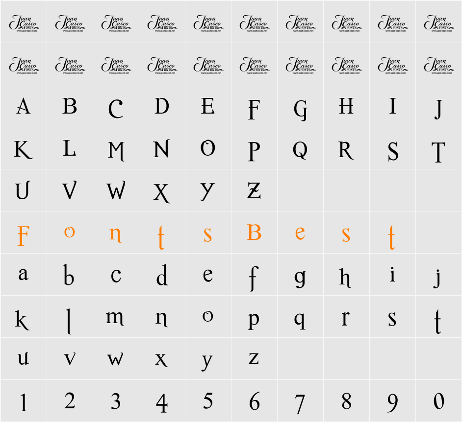 Romance Fatal Serif Std Character Map