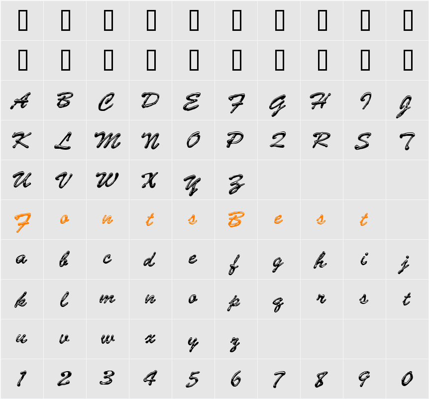 Bloop Script Character Map