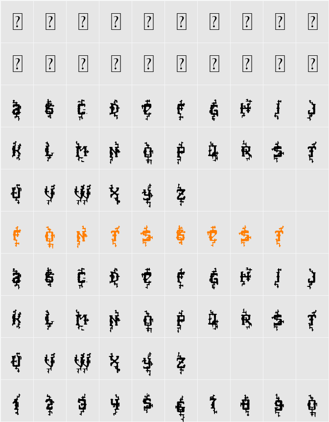 MB Poisoned Type Character Map