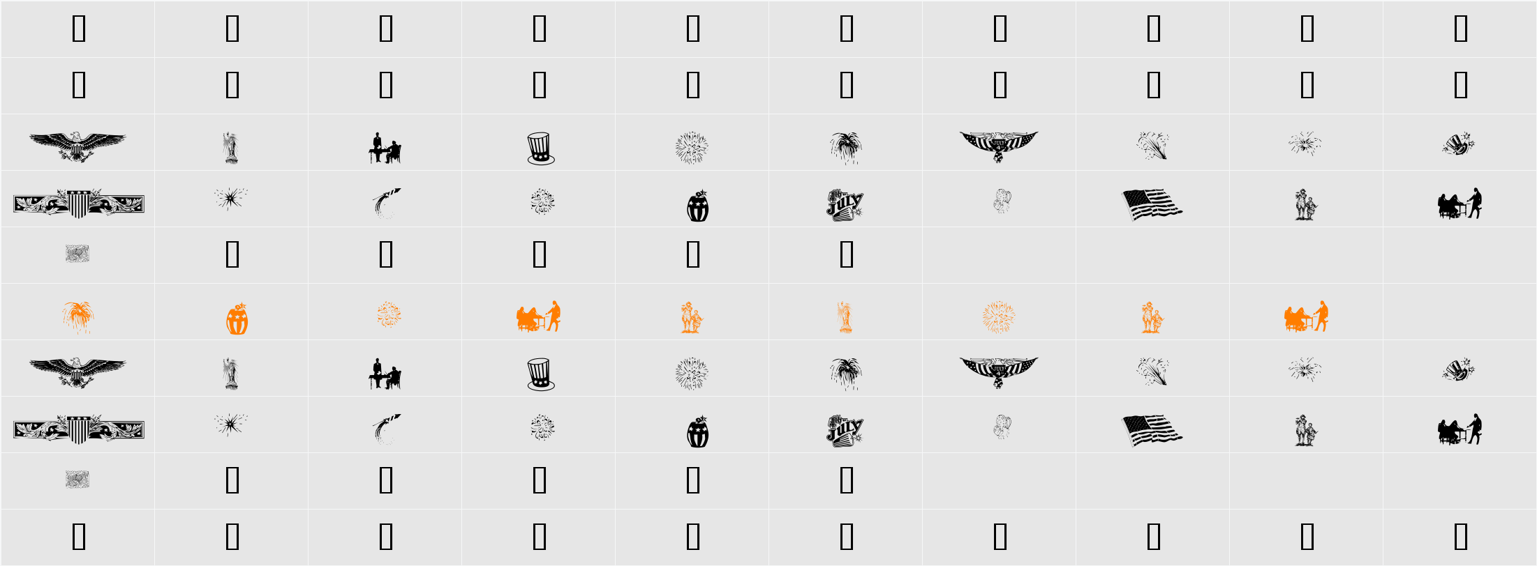 KR Celebrate 2002 Character Map