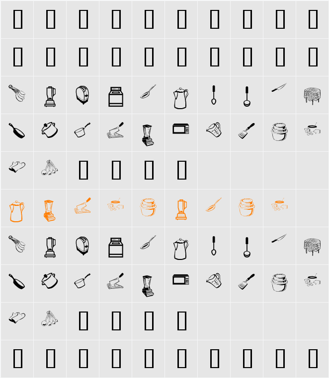 KR Kitchen Dings Character Map