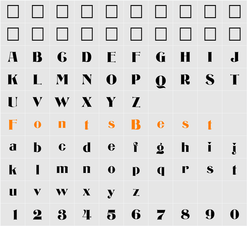 Edgware DB Character Map