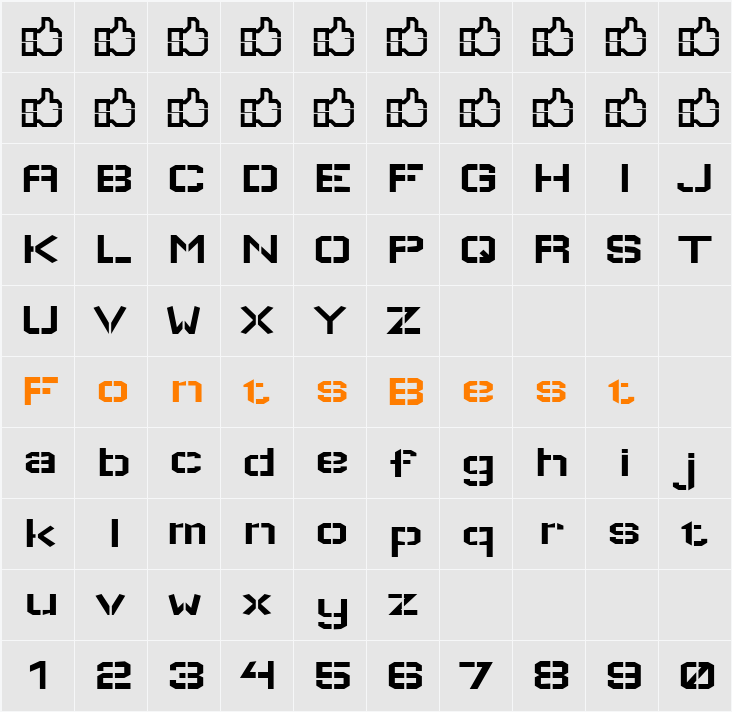 Wallpoet Character Map