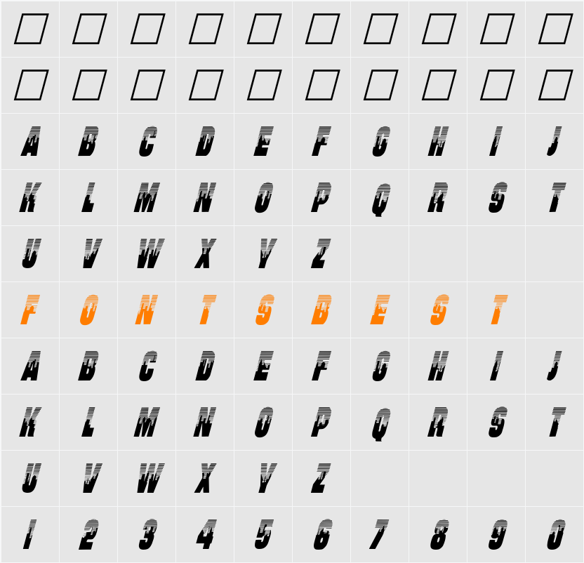 Will Italic Character Map