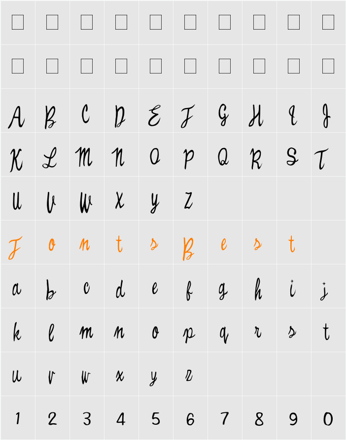 Witched Character Map