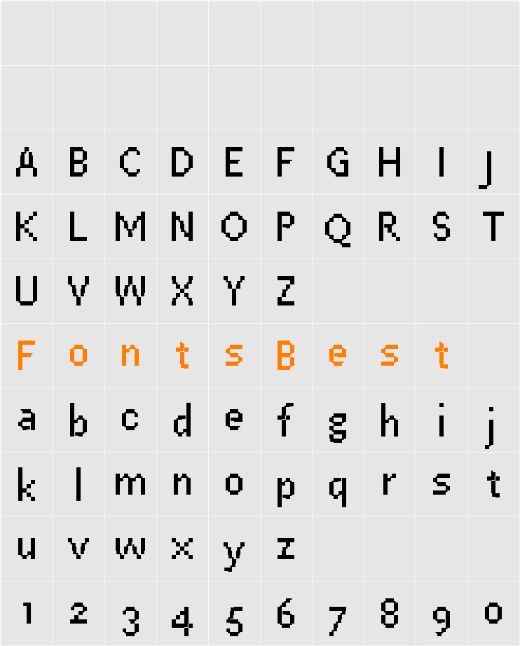 PF Easta Seven Condensed Character Map