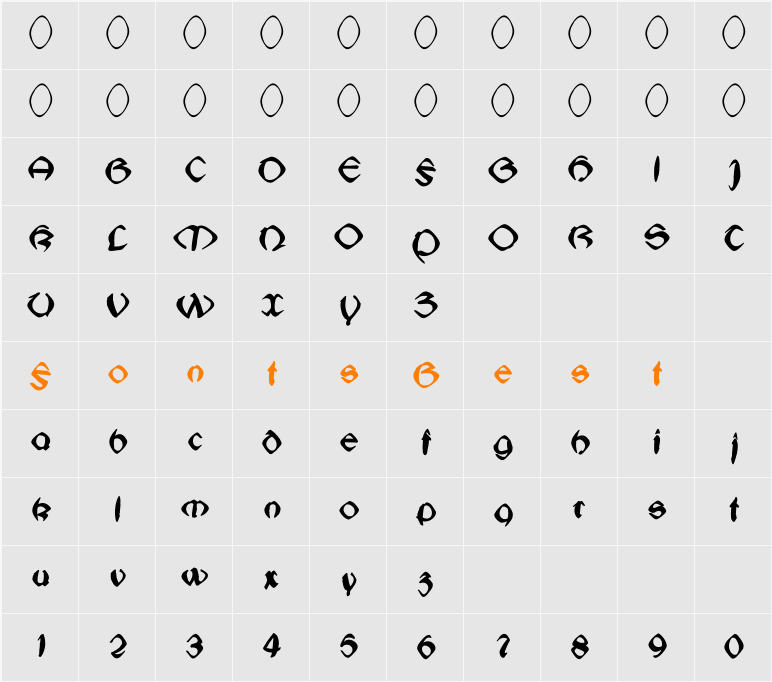 JugendstilFS Character Map