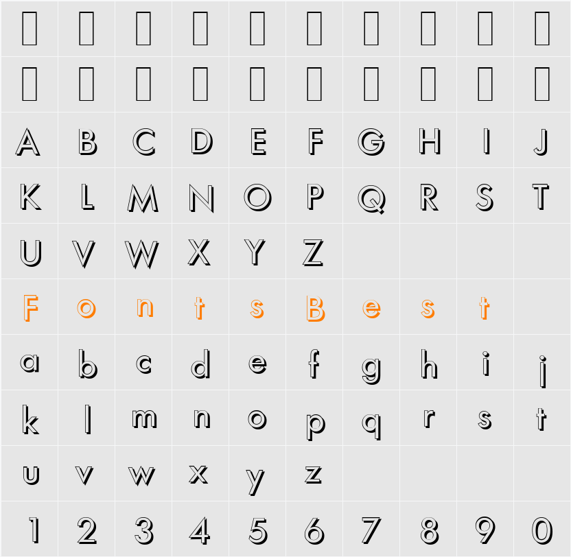LimerickShadow Character Map