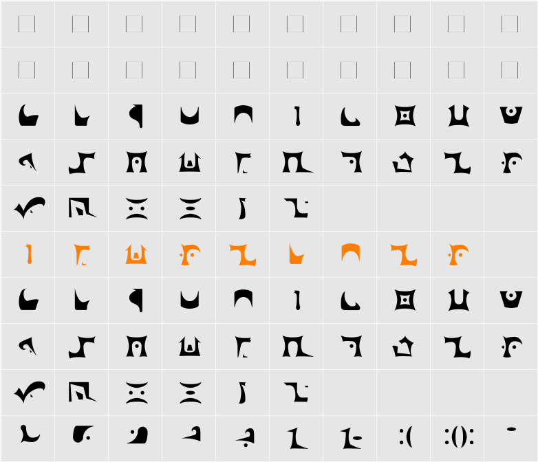 Drazi Character Map