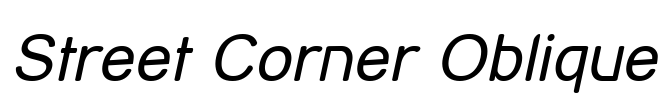 Street Corner Oblique Font Image