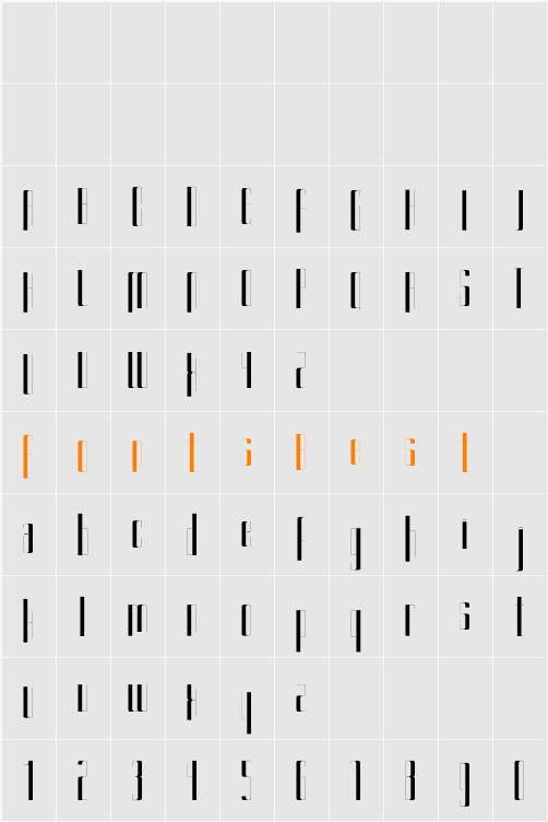 Kurkku Character Map