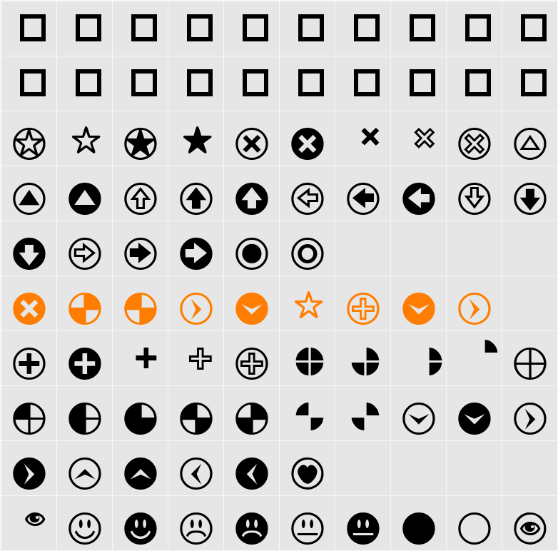 PizzaDude Bullets Character Map