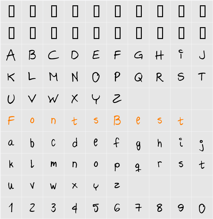 Hilde Character Map