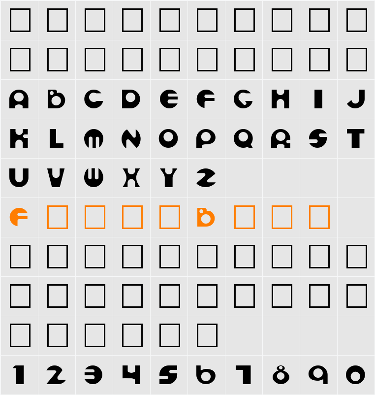 ESpheres Character Map