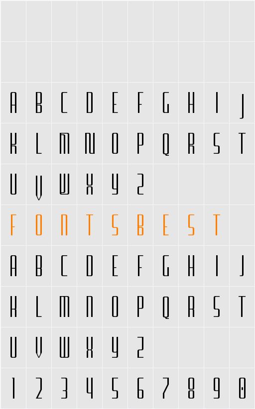 Furgatorio Sans Titling Character Map