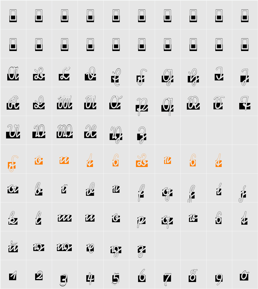 Rastenburg Band Character Map