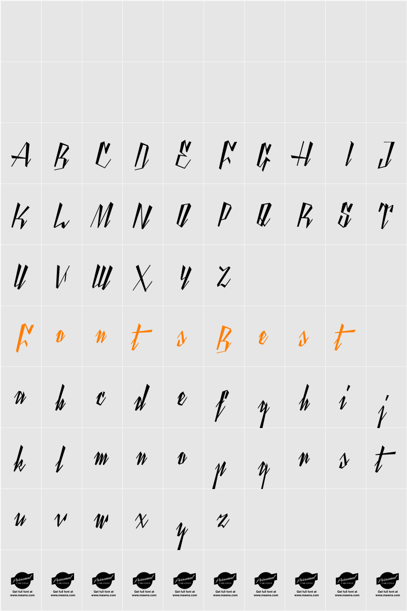 Yanty Script Demo Character Map