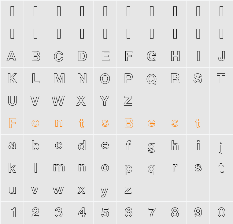 Nimbus Sans Becker OutDBol Character Map