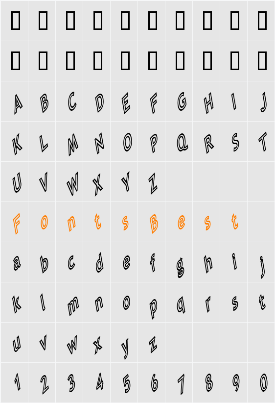 Tip Me Cheapy Character Map