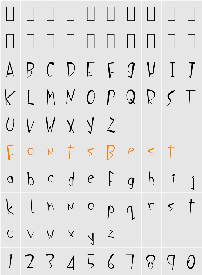 Splinky Character Map