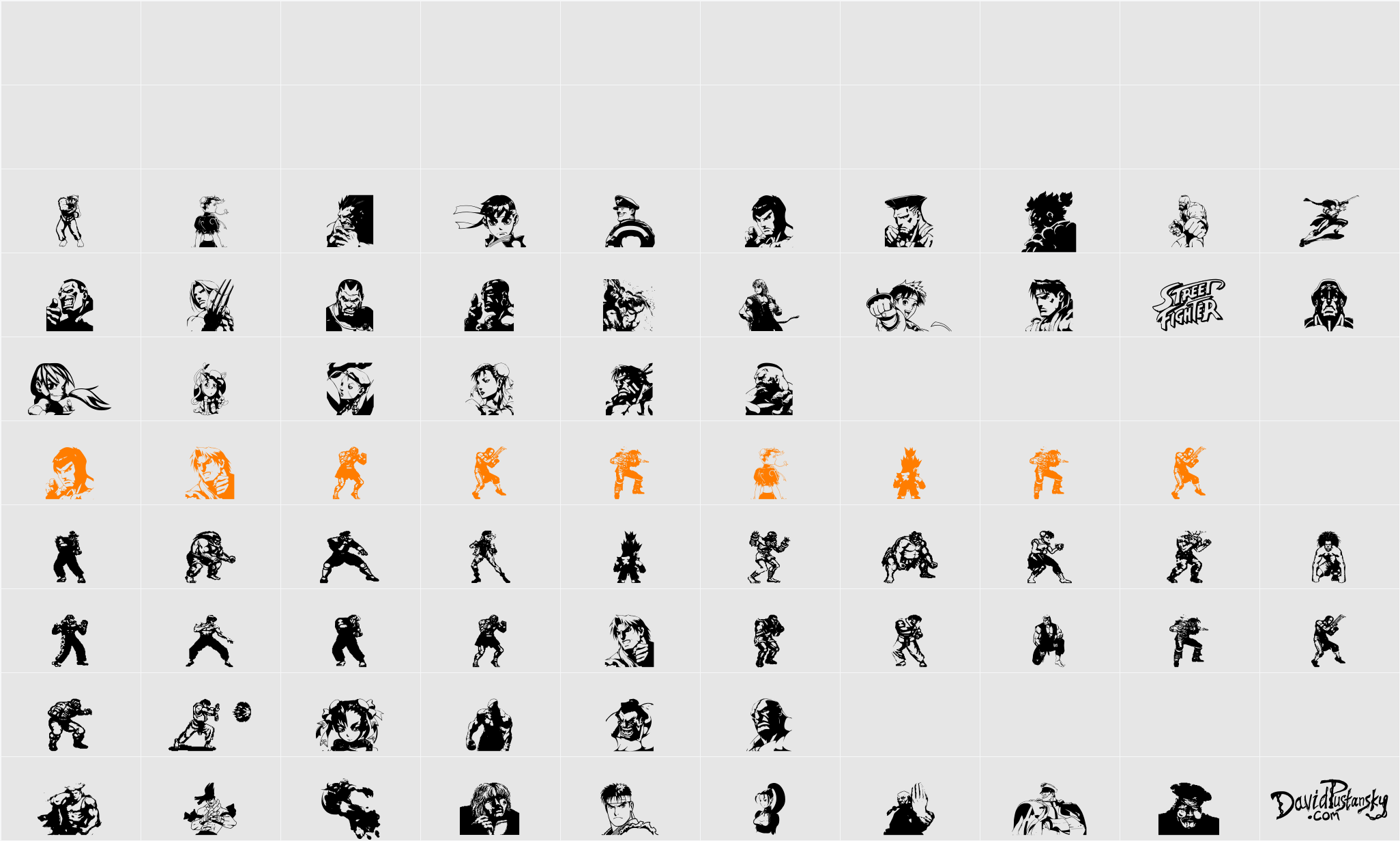Super Street Fighter Hyper Fonting Character Map