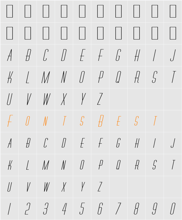 Wire-Extended Character Map