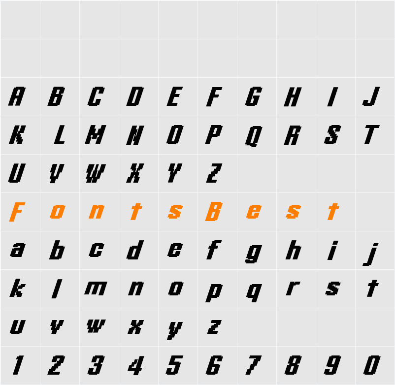 KleinHeadline-BoldOblique Character Map