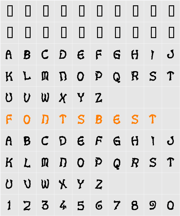 VoodooDollLetters Character Map