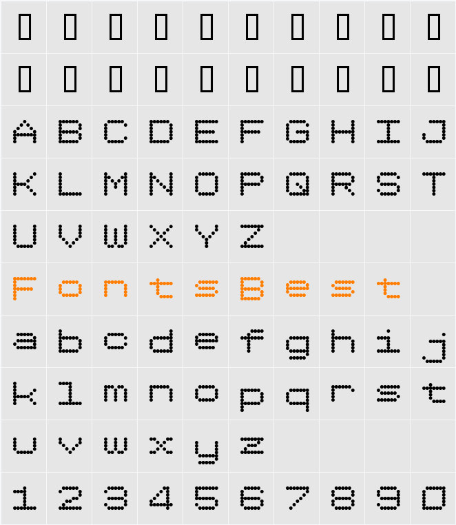 Dotimatrix 7 Character Map