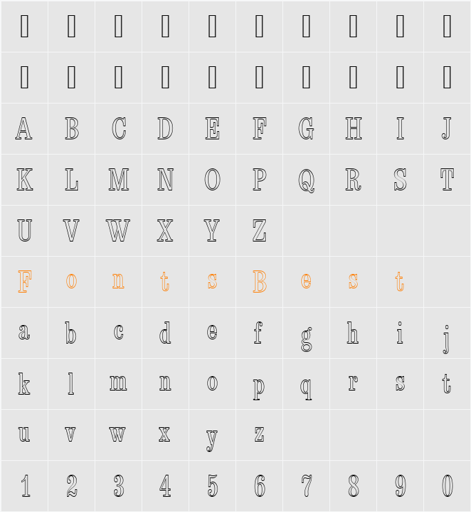 EgizioTConOu1 Character Map