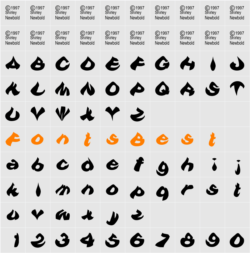 Teardrop! Character Map